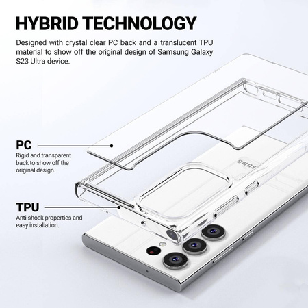 Etui Crong Crystal Shield Cover do Samsung Galaxy S23 Ultra Przezroczyste