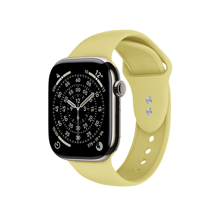 Pasek Crong Liquid do Apple Watch 42/41/40/38 mm Słomkowy Silikonowy