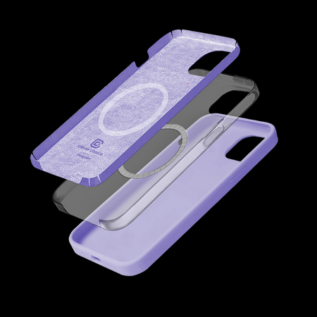 Crong Color Cover Magnetic - silikonové pouzdro s MagSafe pro iPhone 14 (fialové)