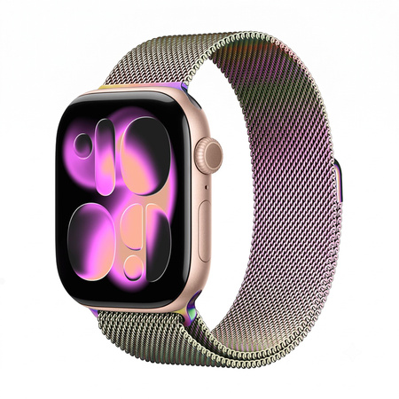 Crong Milano Steel - Stainless Steel Strap for Apple Watch 38/40/41/42 mm (Iridescent)