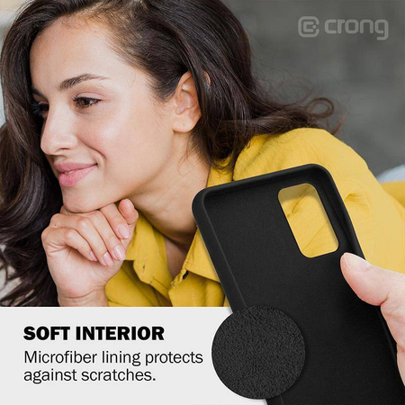 Etui Crong Color Cover do Galaxy S20 Ultra Silikon Niebieskie z Mikrofibrą