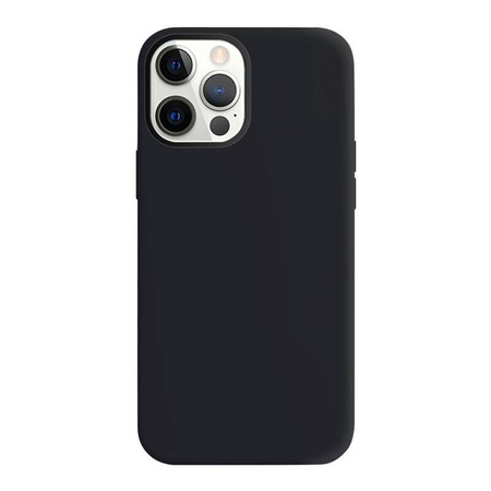 Crong Color Cover - Silikonowe etui do iPhone 12 / iPhone 12 Pro (czarny)