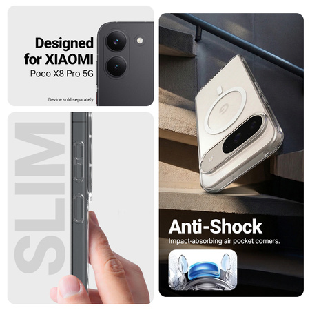 Funda Crong Hybrid Clear Magnetic - MagSafe para Xiaomi POCO X8 Pro 5G (Transparente)