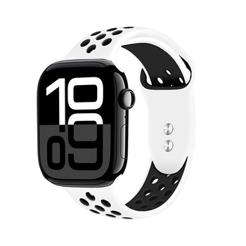 Crong Duo Sport - Řemínek pro Apple Watch 44/45/46/49 mm (bílý/černý)