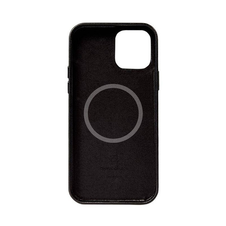 Etui Crong Essential Cover Magnetic do iPhone 12 Pro Max MagSafe Skórzane Black