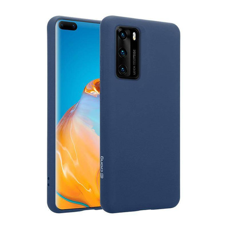 Etui Crong Color Cover do Huawei P40 Silikonowe Niebieskie z Mikrofibrą