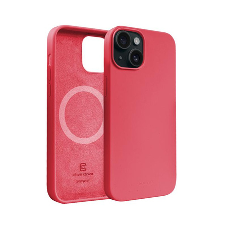 Etui Crong Color Cover Magnetic do iPhone 15 MagSafe Silikonowe Różowe