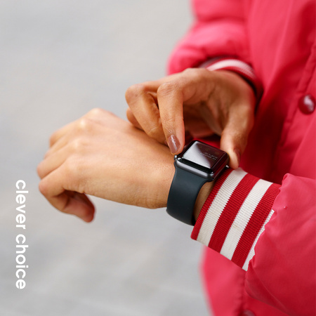 Pasek Crong Liquid do Apple Watch 42/41/40/38 mm Czerwony Silikonowy