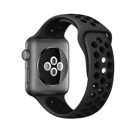 Crong Duo Sport - Cinturino per Apple Watch 38/40/41/42 mm (grigio/nero)