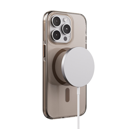 Crong Clear MAG Pro - Funda iPhone 15 Pro MagSafe (desierto)