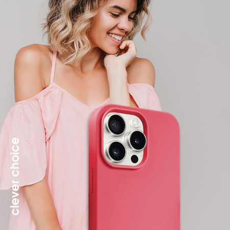 Etui Crong Color Cover Magnetic do iPhone 15 Pro MagSafe Silikonowe Różowe