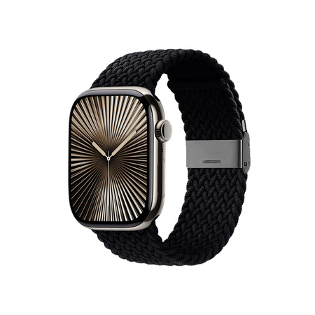 Crong Wave Band - Pletený řemínek pro Apple Watch 42/44/45/49 mm (grafitová)
