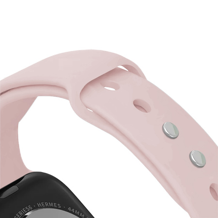 Pasek Crong Liquid do Apple Watch 42/41/40/38 mm Piaskowy Róż Silikonowy