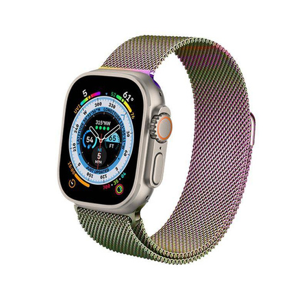 Crong Milano Steel - Řemínek z nerezové oceli pro Apple Watch 38/40/41 mm (duhový)