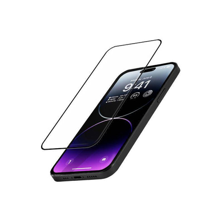 Crong Anti-Bacterial 3D Armour Glass - 9H tvrzené sklo přes celou obrazovku pro iPhone 14 Pro Max + instalační rámeček