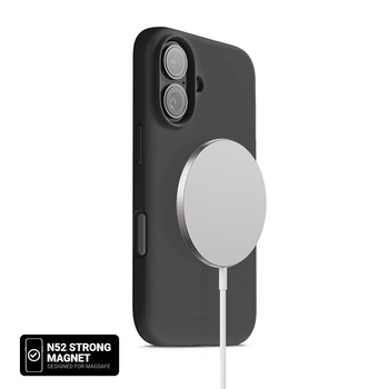 Etui Crong Color Cover Magnetic do iPhone 17 MagSafe Silikonowe Czarne