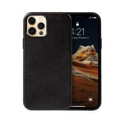 Crong Essential Cover - iPhone 12 Pro Max Faux Leather Case (Black)