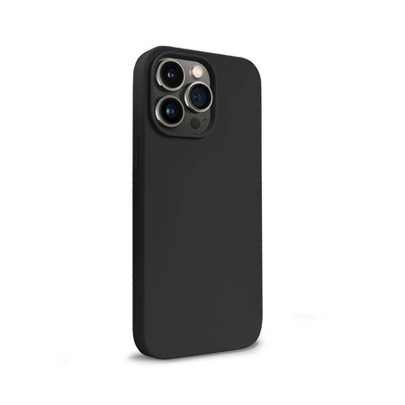 Etui Crong Color Cover do iPhone 14 Pro Max Silikonowe Czarne z Mikrofibrą