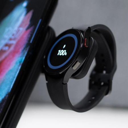 Suport pivotant Crong PowerSpot - Încărcător wireless 3 în 1 pentru iPhone, Samsung și Android, Galaxy Watch și căști TWS (Negru)