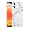 Crong Marble Case - pouzdro pro iPhone 12 Mini (bílé)