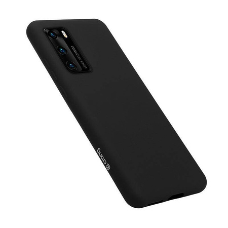 Etui Crong Color Cover do Huawei P40 Silikonowe Czarne Plecki z Mikrofibrą