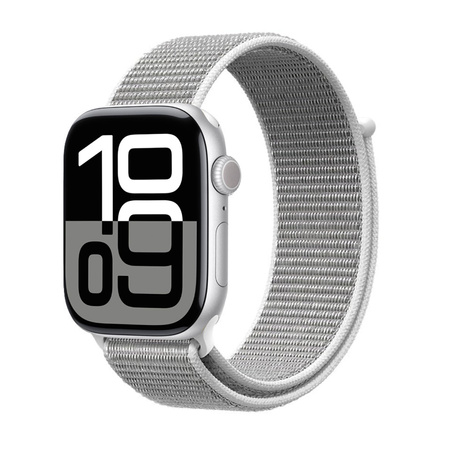 Correa deportiva Crong de nailon para Apple Watch de 44/45/46/49 mm (gris plateado)