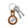 Crong Leather Case with Key Ring - Leather protective key ring case for Apple AirTag (brown)