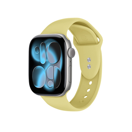 Pasek Crong Liquid do Apple Watch 42/41/40/38 mm Słomkowy Silikonowy