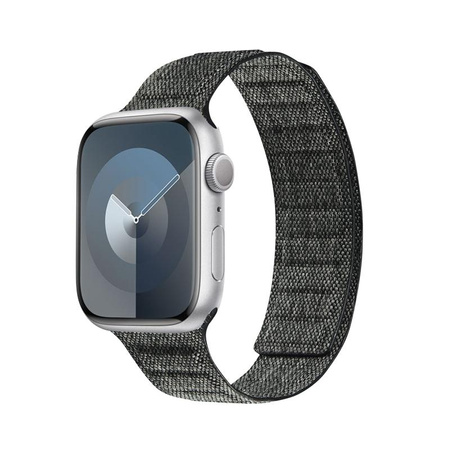 Crong Melange - Magnetisches Armband für Apple Watch 44/45/46/49 mm (schwarz melange)