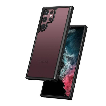 Crong Hybrid Clear Cover - калъф за Samsung Galaxy S22 Ultra (черен)