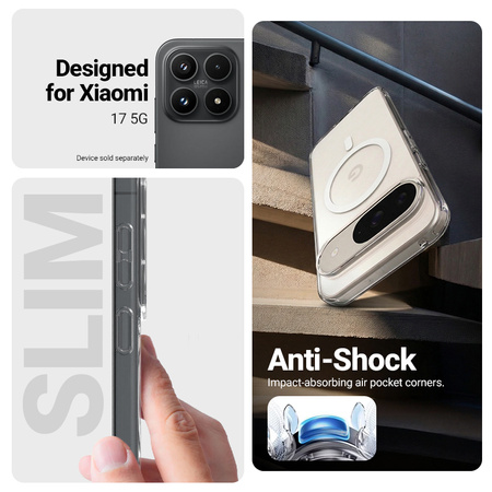 Etui Crong Hybrid Clear Magnetic do Xiaomi 17 MagSafe Przezroczyste