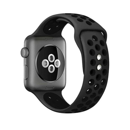 Crong Duo Sport - Каишка за Apple Watch 38/40/41/42 мм (сива/черна)