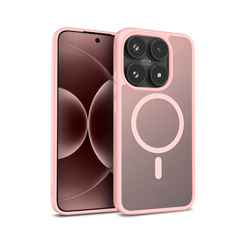 Crong Hybrid Matte Magnetic - Funda MagSafe para Xiaomi 17 (Rosa)