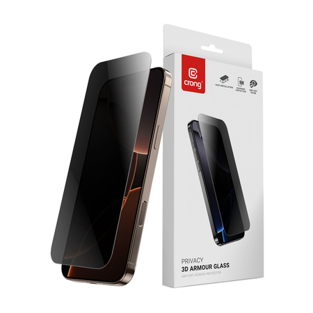 Sticlă securizată Crong Privacy 3D Armor Glass pentru iPhone 17 Pro Max / iPhone 16 Pro Max