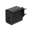 Crong Ultra Compact GaN - Wall charger 2x USB-C Power Delivery 35W (Black)