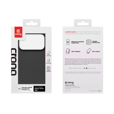 Etui Crong Color Cover Magnetic do iPhone 18 Pro Max / 17 Pro Max MagSafe Czarne
