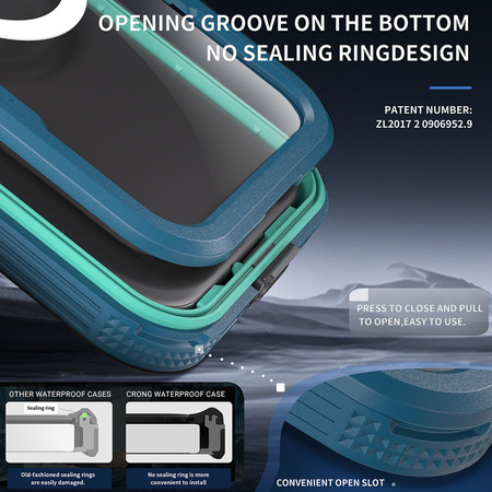 Crong Seal Cover - IP68 Waterproof Case for iPhone 16 Pro (Marine)