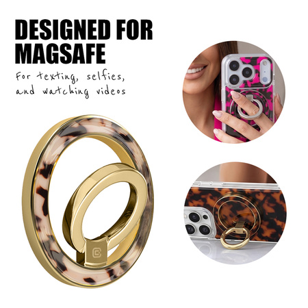 Crong Deluxe RING Holder - Магнитен държач за телефон MagSafe (руса костенурка)