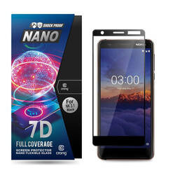 Crong 7D Nano Flexible Glass - υβριδικό γυαλί 9H για ολόκληρη την οθόνη της Nokia 3.1