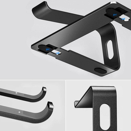 Aluminiowa Podstawka pod Laptopa Stojak Crong AluBench Czarny