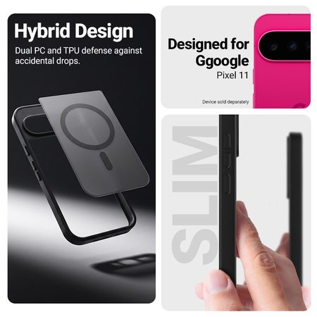 Crong Hybrid Matte Magnetic - Etui MagSafe Google Pixel 11 (różowy)