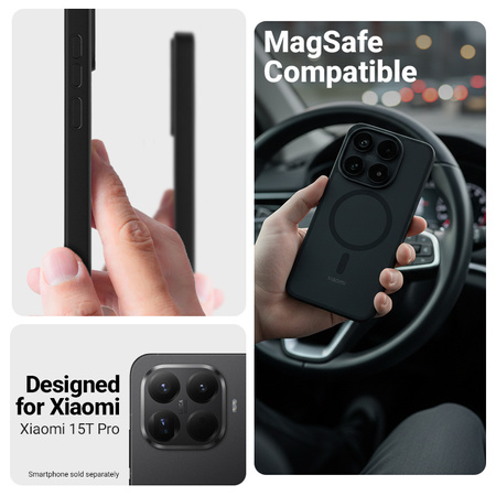 Crong Hybrid Matte Magnetic - Custodia MagSafe per Xiaomi 15T Pro (Nero)