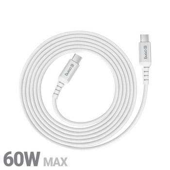Crong Armor Link - 60W PD 3A USB-C to USB-C cable 150cm (white)
