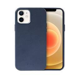 Crong Essential Cover - Leather Case for iPhone 12 / iPhone 12 Pro (navy blue)
