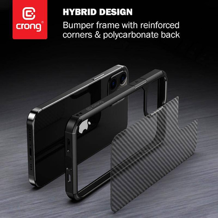Θήκη Crong Hybrid Carbon - iPhone 12 Mini (μαύρο)
