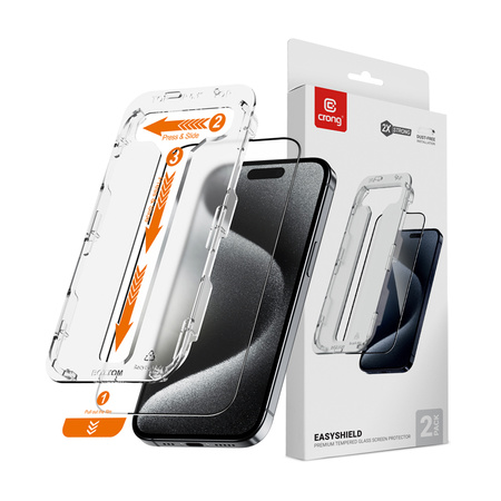 Crong EasyShield 2-Pack - Szkło hartowane iPhone 15 Pro (2 sztuki)