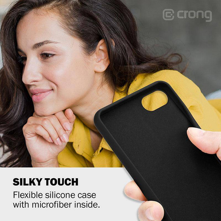 Etui Crong Color Cover do iPhone SE 2020 / 8 / 7 Silikonowe Czerwone z Mikrofibrą