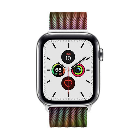 Crong Milano Steel - Λουράκι από ανοξείδωτο ατσάλι για Apple Watch 38/40/41 mm (ιριδίζον)