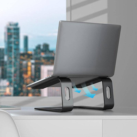 Aluminiowa Podstawka pod Laptopa Stojak Crong AluBench Czarny