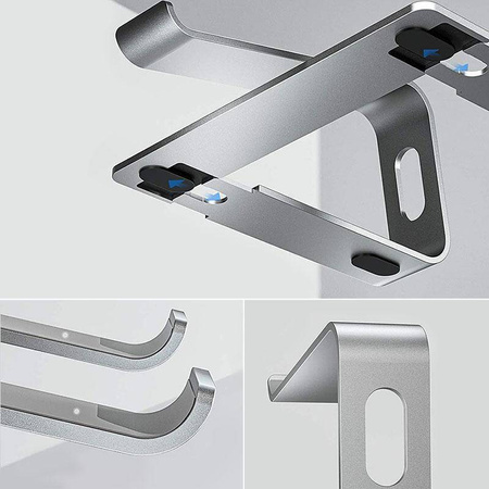 Crong AluBench – Aluminum Laptop Stand (Silver)